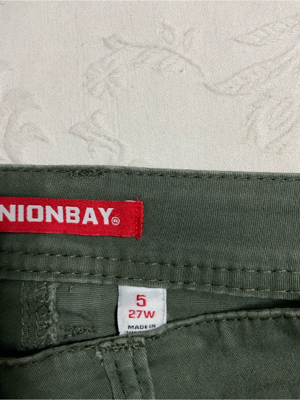 UNIONBAY Women’s Olive Cargo Pants with Zippered Pockets Y2K Military size 4 - Picture 7 of 9